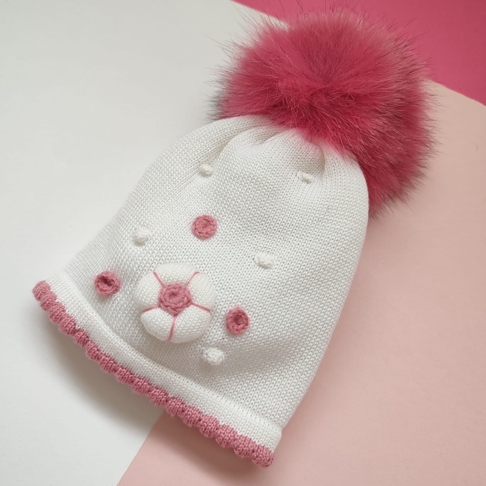 Cappellino lana fiore bon bon