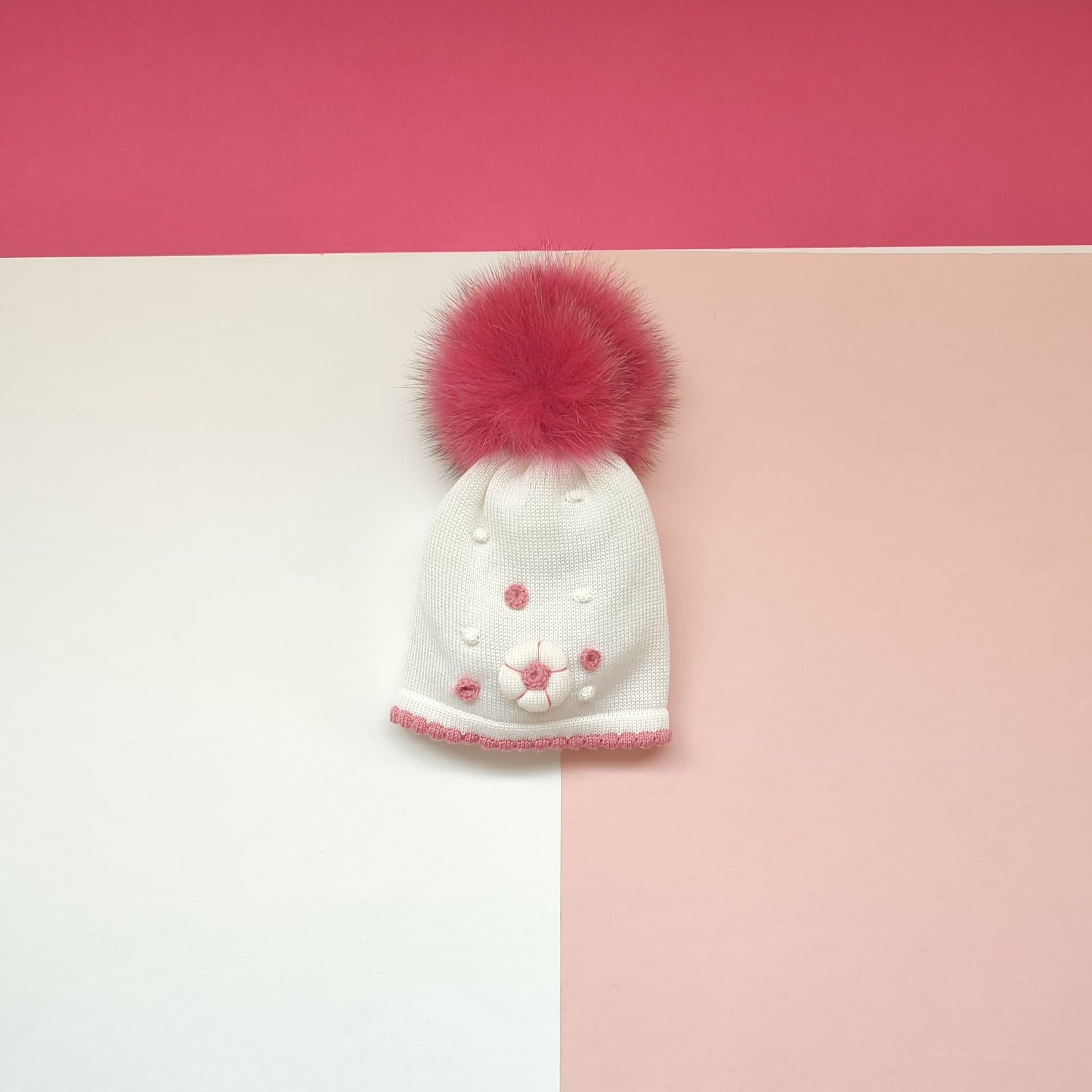 Cappellino lana fiore bon bon